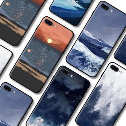 For iPhone 11 12 Mini X S 11Pro 12Pro Max Phone Cases 6 S 7 8 Plus XR SE 2020 Case Cover 3d Sunset Forest Protective Coque Capa
