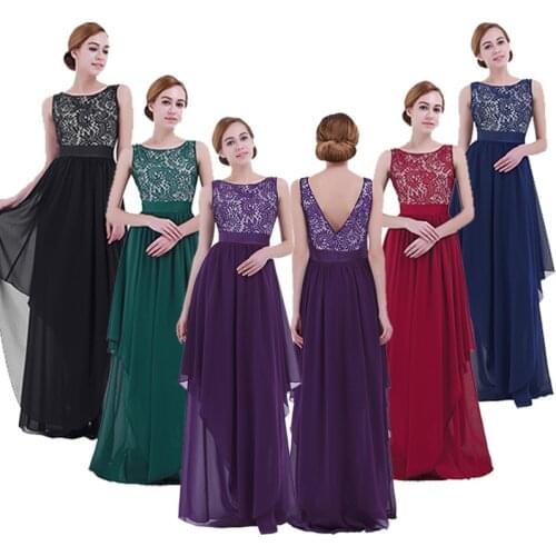 Elegant Dress Women For Wedding Party Ladies V-back Splice Lace Chiffon Party Dress Female Evening Dress Femme De Festa Vestidos