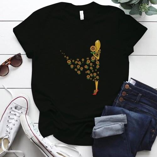 Sunflower Skirt Print Graphic T Shirts Women Plus Size S-5xl Oversized T Shirt Femme Harajuku Vintage Aesthetic Clothes Tops
