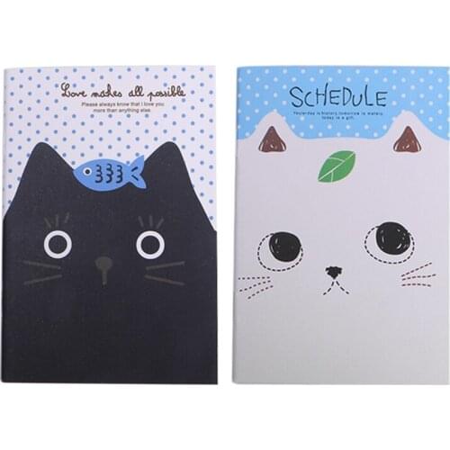 H05B Cartoon Cat Notebook Sweet Hard Cover Paperback Book Diary Notepad Sketchbook