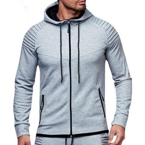 Hoodies Men Jacket Cardigan Hooded Design Solid Color Men Fashion Sport Hoodie for Outdoor