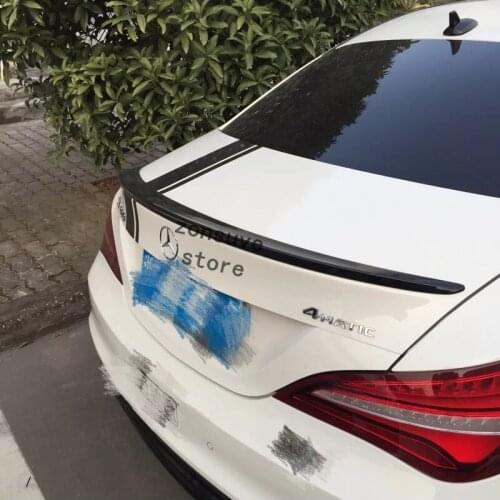 Use For Benz Cla Class W117 2014--2019 Year Spoiler Sport ABS Plastic Carbon Fiber Look Rear Trunk Wing Car Body Kit Accessories