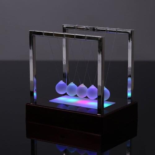 Newtons Cradle Led Light Up Kinetic Energy Home Office Science Toys Home Decor Puzzle Time Learning Education Creative Toys