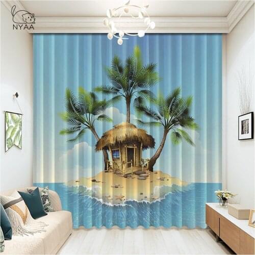 Beautiful Scenic Small River Bamboo Stone Curtain Cartoon Curtains In The Bathroom Rope Curtains Kitchen Window Micro Shading