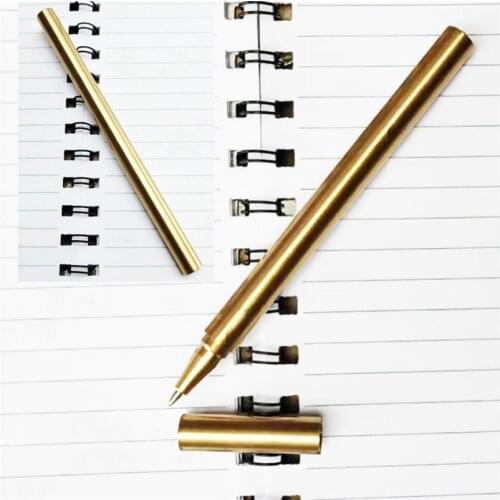 Brass Pen, Ballpoint Pen, Solid Brass, Milled Pen Heavy Duty Brass Pen for EDC Pocket Carry, Fathers day gift