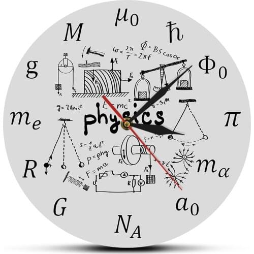 Science Art Physics Elements and Symbols Wall Clock Math Equations Wall Decor Silent Wall Clock Laboratory Sign Physicist Gift