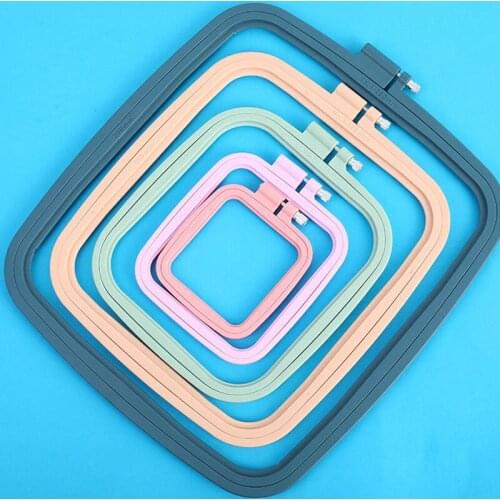 New Square Plastic Embroidery Hoops Sewing Tool Frame Set Plastic Embroidery Hoop Ring For DIY Cross Stitch Needle Craft Tool