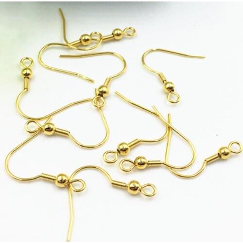 Never Fade 100% 316 Stainless Steel Titanium Steel Simple Ear HookClasps Hooks Jewelry Making Accessories Earwire Findings C
