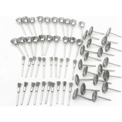 15pcs/45pcs Stainless Steel Wire Wheel Wire Brush Metal Rust Removal Buffing Wheel Grinder Head Drill Rotary Tool Accessories
