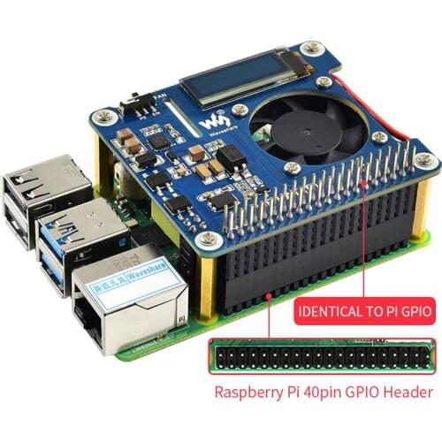 Raspberry Pi 4 Power Over Ethernet HAT (B) 802.3af POE Network with Temperature Cooling Fan OLED for Raspberry Pi 3B + / 4B