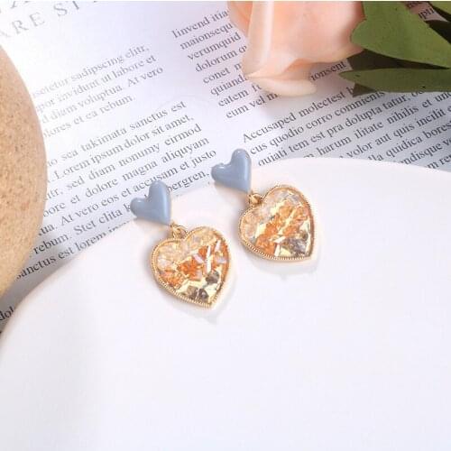 S925 Needle Love Earrings New Trend Simple Fashion Personality Korean Temperament Stud Ear Jewelry Women Accessoires