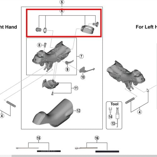 Shimano Shifter Dual Control Lever Clamp Band Unit For ST-5800/6800/4700/R7000/R8000/R2000/R3000 Y00E98050