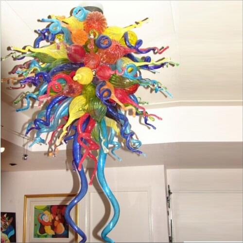 Wedding Centerpieces Multi Colored Ceiling Light Hand Blown Murano Glass Chandeliers Lighting