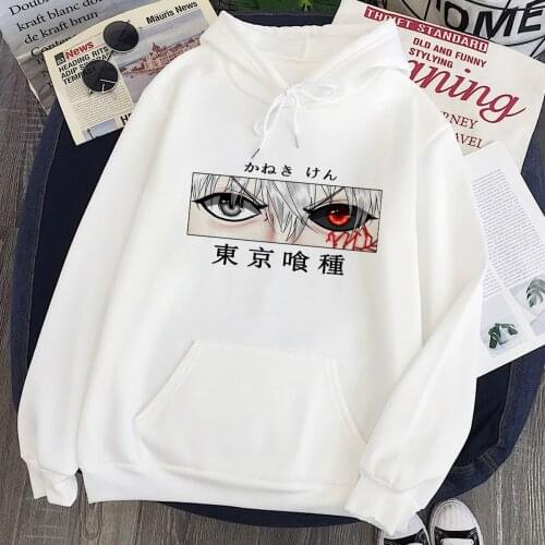 Tokyo Ghoul Hoodie Punk Streetwear Japanese Anime Kaneki Ken eye Fun Print Sweatshirt Chic Harajuku Loose Hip Hop Womens Hoodie