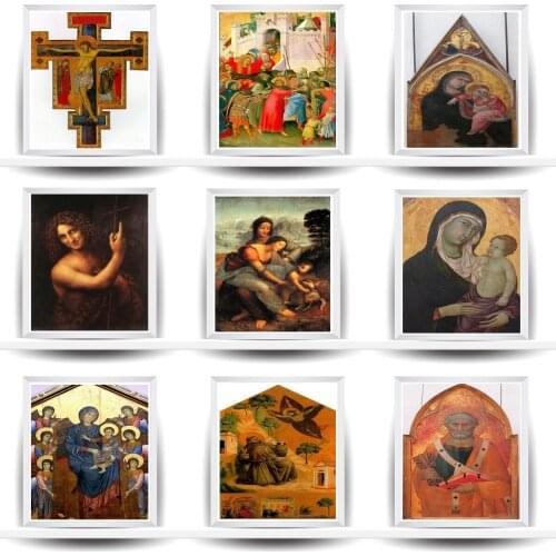 Vinci Virgin Mary Jesus Poster Canvas Print Painting Wall Art Living Room Home Decoration