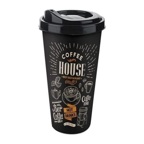 Take It To Go with Lids Reusable Plastic Travel Coffee and Tea 650 ML Cups