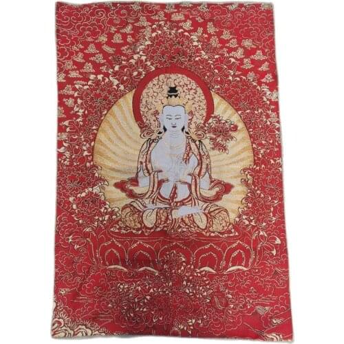 Thangka embroidery brocade painting Bodhisattva Zhaocai living room decoration painting