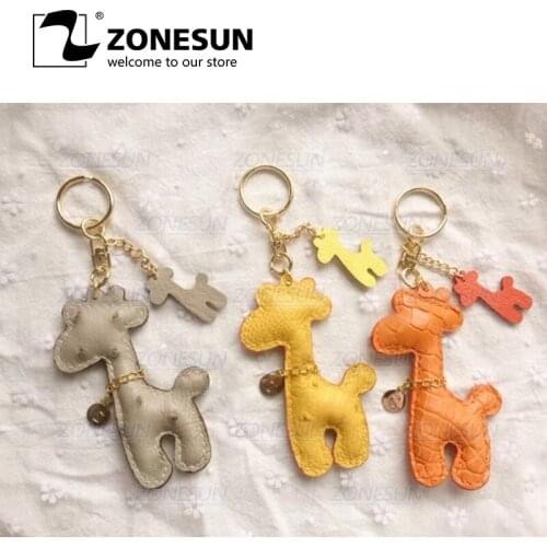 ZONESUN Custom Giraffe Leather Key Chain Die Cuts For Handmade Key Ring DIY Hang Decoration Cutting Clicker Die Steel Rule Die