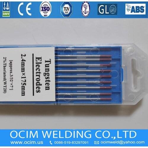 10PCS Red Tip WT20 2% Thoriated Tungsten Electrode 2.4*175mm Ugelli TIG