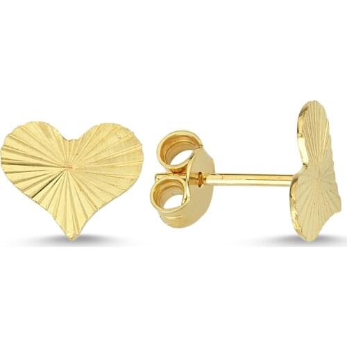 14k (585) Gold Plain Mini Heart Earrings