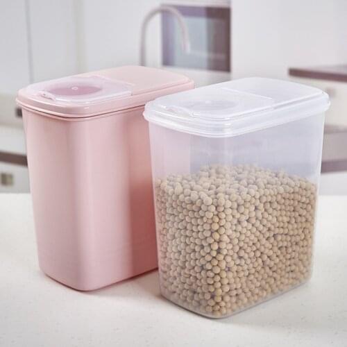2.2L Large Whole Grains Sealed Storage Tank Plastic Cereal Dispenser Storage Box Rice Flour Container