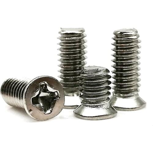 50pcs M1.6 M2 M2.5 M3 M4 304 A2-70 Stainless Steel Nonstandard Cross Recessed Phillips Flat Countersunk Small Head Bolt Screw