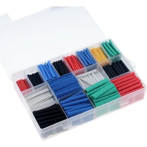 670PCS/Box Polyolefin Heat Shrink Tube Assorted Insulation Shrinkable Tube 2:1 Wire Cable Sleeve Kit