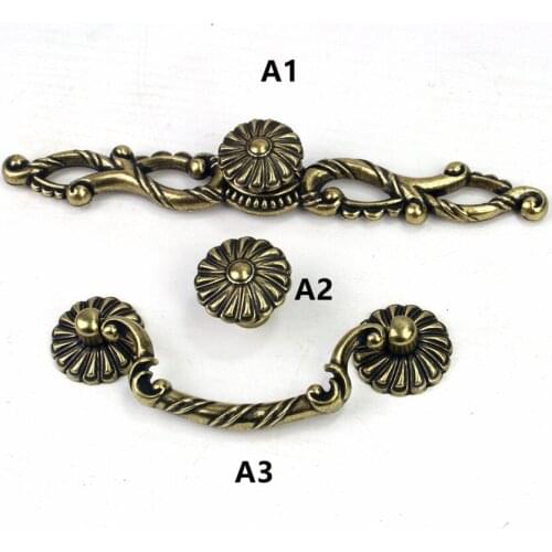 96mm bronze dresser door handles knobs antique brass drawer cabinet pulls knobs Vintage style furniture handles Rings pulls knob