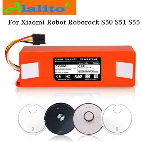 14.4V 6500mAh for Xiaomi Robot Roborock S50 S51 S55 Accessory Spare Parts battery Vacuum cleaner parts Replacement Battery