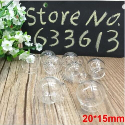 Free ship! new diy clear empty 20pcss/lot 20*15mm glass globe, glass bubble dome cover, glass bottle, glass vial pendant