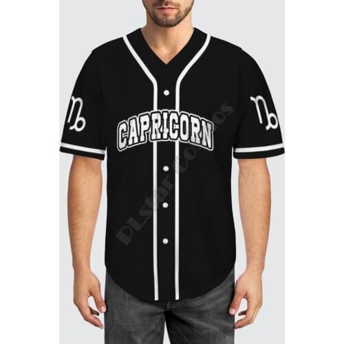 Baseball Jersey Beach Summer Capricorn 3D All Over Printed Mens Shirt Casual Shirts hip hop Black tops 08
