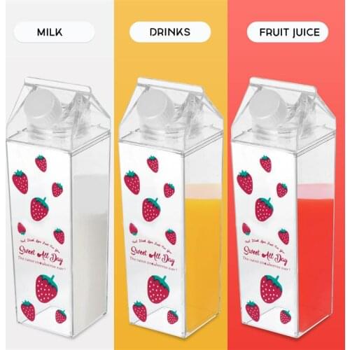 500ml Printed Milk Bottle Practical Storage Container Milk Storage Bottle Carton Portable Milk Preservation And Leakproof Bottle