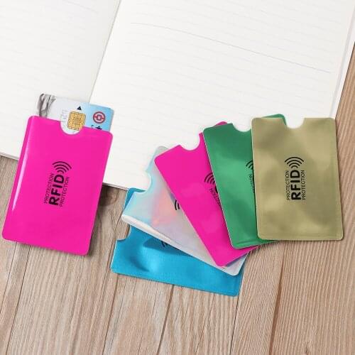10PC New Anti Rfid Colors Aluminium Blocking Reader Lock Card Holder ID Bank Card Case Protection Metal Credit Card Holder