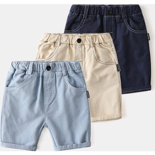 Yocute Children Clothes 2021 Summer Boys Shorts Cotton Pants Boys' Capris Babys Solid Casual Pants 3 Colors Kids Wear For 2-7Y