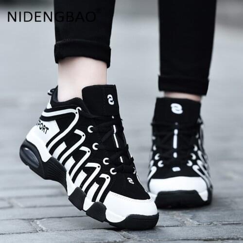 Women Sneakers High Top Air Cushion Male Female Couple Running Sports Shoes Men Flat Walking Skateboard Trainers Basket Homme