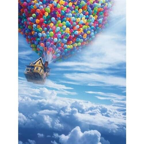 Hot Fire Balloon Sky Blue 5*6.5ft Photography Backdrops Wedding Photo Background for Photo Studio Custom Made Backdrops