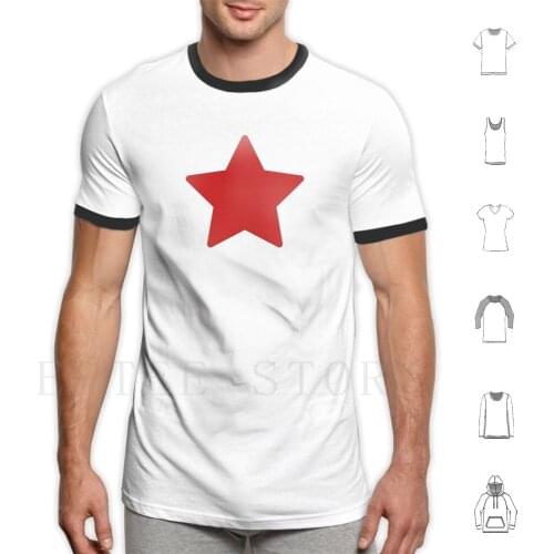 Large Ruby Red Star T Shirt Print Cotton Space Star Universe Galaxy Cartoon Dark Black Void Black Hole Spacekin Space Kin Kin