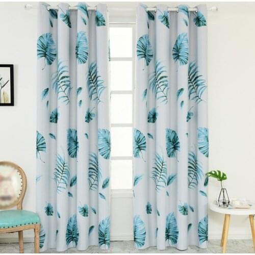 Hawaiian Style Simple Modern Soft And Comfortable Brocade Curtain Banana Leaf Printing Shade Bedroom Balcony Decoration