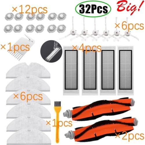 HEPA Filter Side Brush Main Brush for XIAOMI MI Robot 1/2 Generation Roborock S50 S51 S55 Vacuum Cleaner Parts replacement