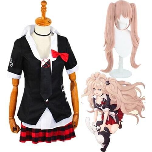 Game Danganronpa 3 Junko Enoshima Cosplay Costumes Women Shirt Skirt Coat Full Set School Uniforms Outfits Wigs Cos Shoes Girls