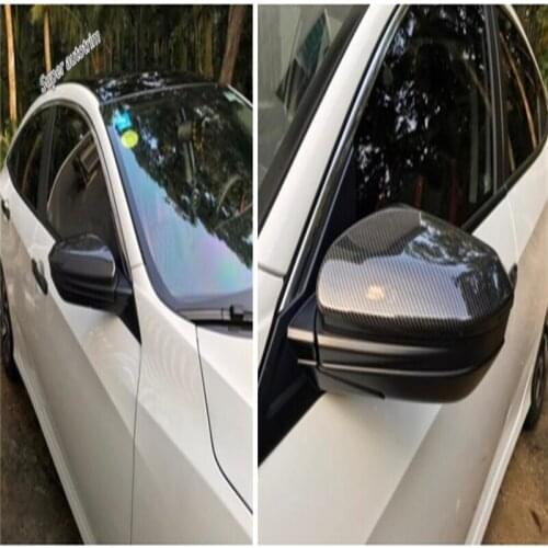 Lapetus Side Door Rearview Mirror Cap Cover Trim 2 Pcs Fit For Honda Civic 2016 2017 2018 Exterior Accessories Carbon Fiber ABS