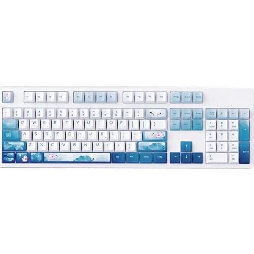 Mechanical Keyboard Computer Gaming Keyboard 104 Keys Anti-Ghosting Unique Chinese Lotus Dragonfly Design