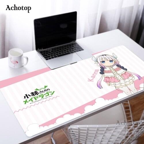 Kanna Cute Mouse Pad Anime Large Mousepads Gamer Computer Kawaii Keyboard Pink Table Mat Kawaii Desk for Teen Girls for Bedroom