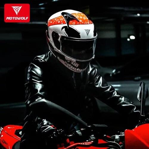 MOTOWOLF Motorcycle Helmets Full Face Dual Lens Racing Helmet Strong Resistance Off Road Helmet