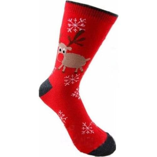 Mens Women Christmas Cotton Socks Santa Snowman Snowflake Socks Filler
