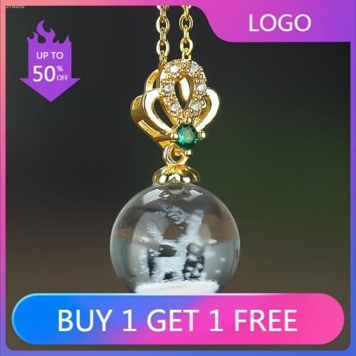 Koraba Natural White Crystal Snowflake Moose Deer Necklace Energy Restoration Crystal Pendant Gemstone Jewelry Christmas Gift