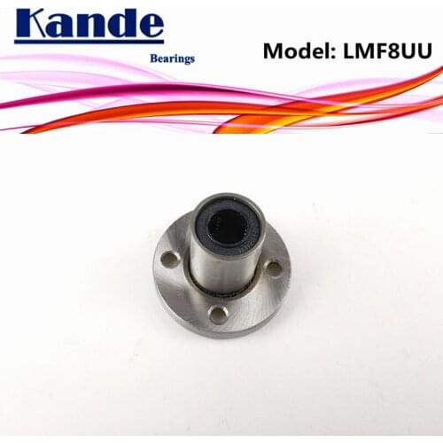 Kande Bearings LMF8UU 4pcs/lot LMF8 UU Round Flange Linear Ball Bearing 8mm LMF8
