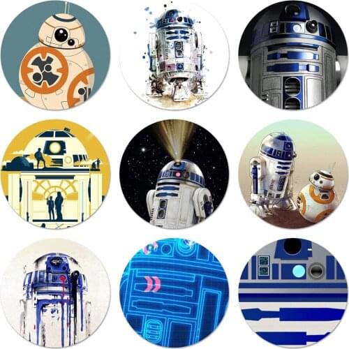 R2D2 Moon Brooch Pin Cosplay Badge Accessories For Clothes Backpack Decoration Gift