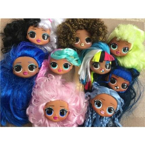 Rare Collection Fashion Big Sister Doll Head lols Girl Doll Original Body Toy Hair DIY Doll Part Girl Fashion DIY Dressing Toy