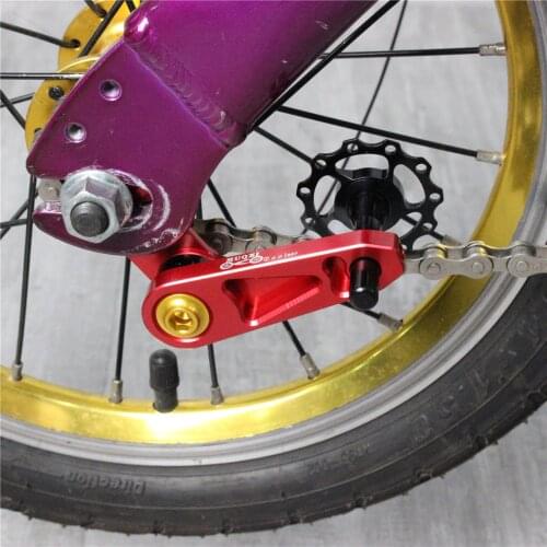 Folding Bicycle Guide Wheel Cycling Single Speed Rear Derailleur Chain Tensioner with Sprocket Bike Chain Tensioner for Cycling
